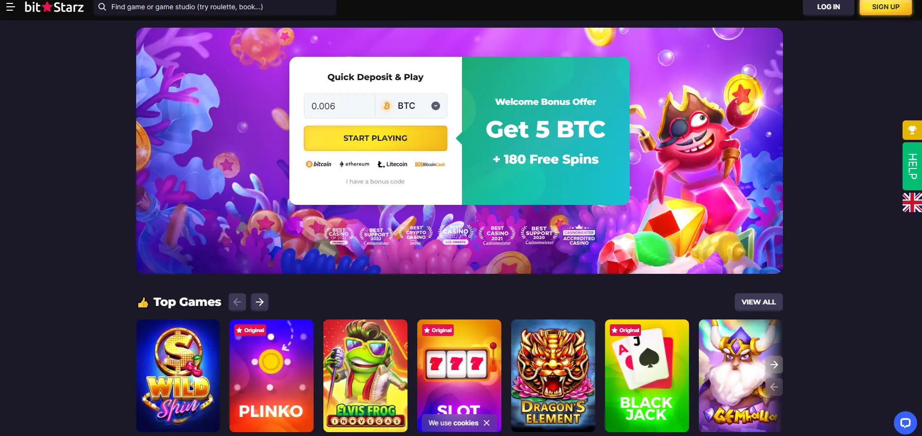 BitStarz interface